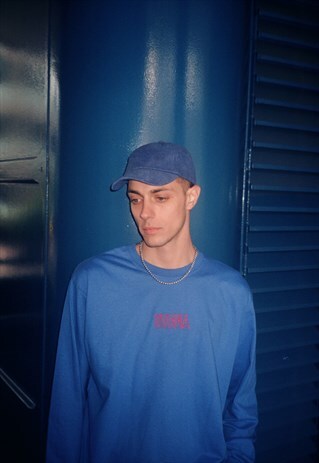 ROYAL BLUE 'DAD' CAP WITH WOVEN LABEL DETAILS