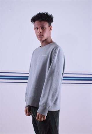 GREY NIKE EMBROIDERED SWEATSHIRT