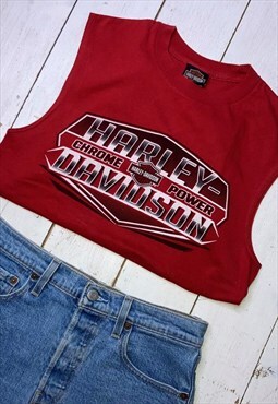 Vintage harley davidson orlando florida motorcycle vest top 
