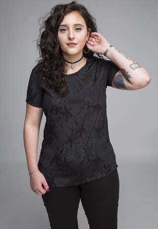 VINTAGE BLACK FLORAL TOP