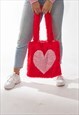 ONE LOVE HANDMADE, RED, FLUFFY TOTE