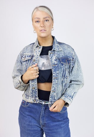 VINTAGE 90'S BLEACHED DENIM JACKET