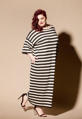 STRIPED MAXI DRESS/ PLUS SIZE KAFTAN/ PLUS SIZE DRESS/PLUS S