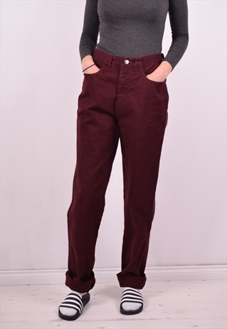 WOMENS VINTAGE JEANS W30 L36 MAROON 90S