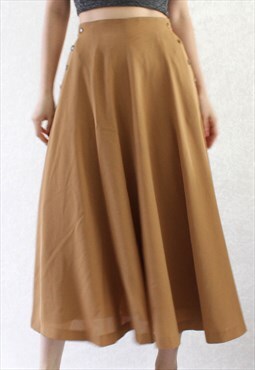 Vintage Long Skirt Beigebrown XS B203