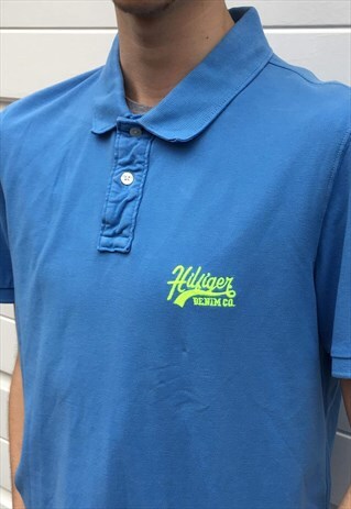 MENS LIGHT BLUE SHORT SLEEVE HILFIGER DENIM POLO SHIRT TOP