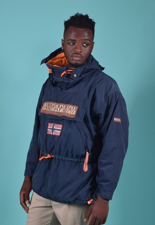 VINTAGE NAPAPIJRI NAVY PULLOVER JACKET