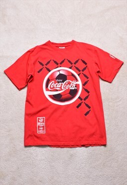 Vintage 90s Coca Cola Euro Football Graphic T Shirt