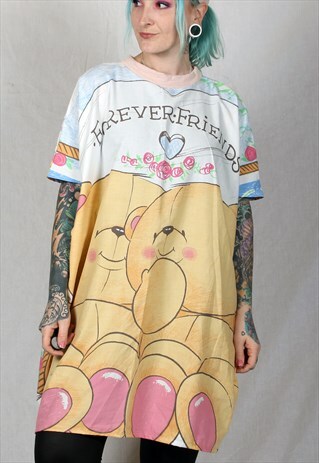 FOREVER FRIENDS 90S HANDMADE OVERSIZED TSHIRT DRESS