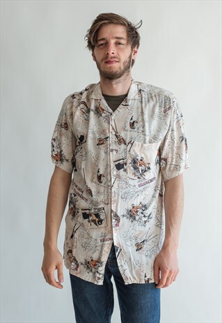 VINTAGE 80S FUNKY PATTERNED SHIRT