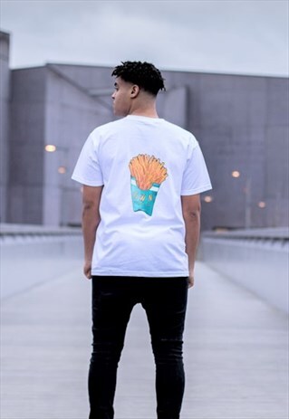 5 HUNNID CAL - FRENCH FRIES WHITE T-SHIRT
