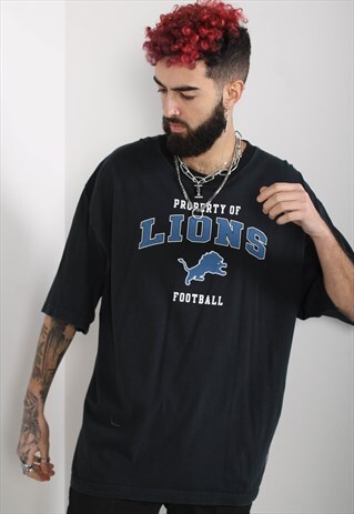 VINTAGE DETROIT LIONS T-SHIRT BLACK