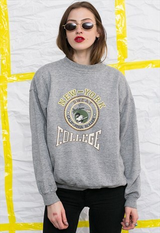 GREY CLASSIC BASEBALL SPORTS SWEATSHIRT