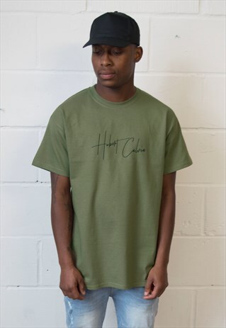 KHAKI SCRIPT T-SHIRT