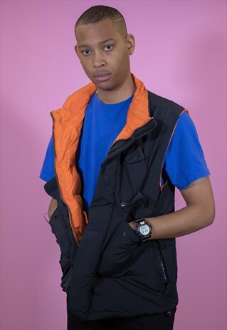VINTAGE TOMMY HILFIGER REVERSIBLE GILET PUFFER JACKET