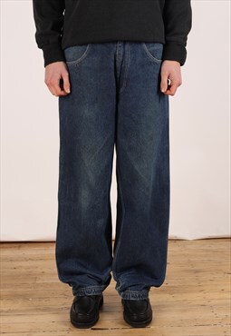 Vintage Freedom T. Porter Baggy Jeans Men's Dark Blue