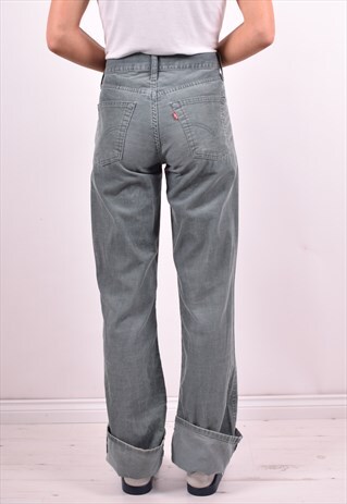 LEVI'S 525 WOMENS VINTAGE CORDUROY JEANS W32 L34 GREEN 90'S