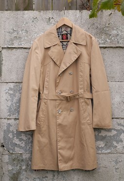 80s Vintage ORA Finnish Retro Brown Trench coat
