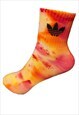 HAND DYED ADIDAS ANKLE SOCK - RED ORANGE 1 PAIR 