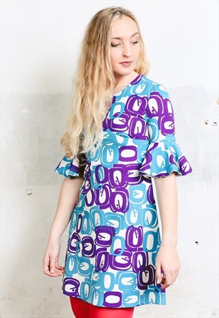 VINTAGE 60S PSYCHEDELIC PRINT DRESS