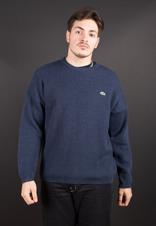 BLUE KNIT LACOSTE JUMPER