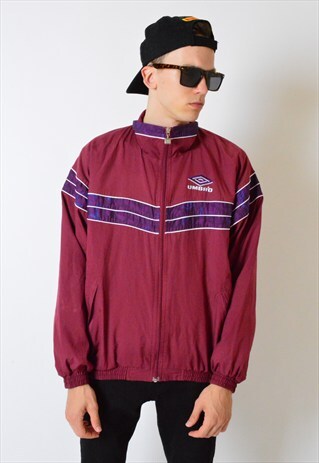 VINTAGE 90S BURGUNDY RED UMBRO BOMBER JACKET