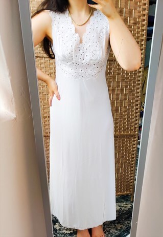 VINTAGE WHITE LACE SLIP DRESS