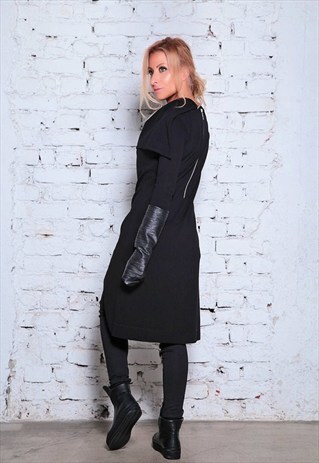 MAXI SWEATER/ LEATHER SWEATER TUNIC/ COWL DRESS/
