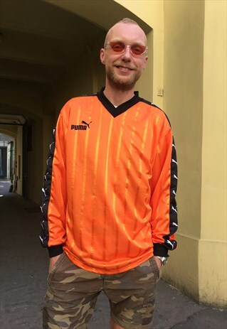 VINTAGE 90' OLDSCHOOL COOL UNISEX PUMA ORANGE BLOUSE