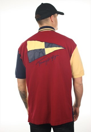 VINTAGE TOMMY HILFIGER BIG BACK LOGO POLO SHIRT TOP