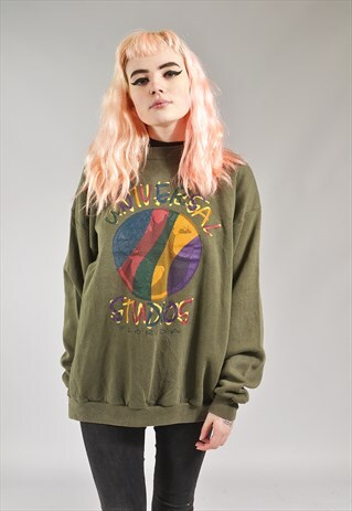 VINTAGE KHAKI GREEN UNIVERSAL STUDIOS FLORIDA SWEATER