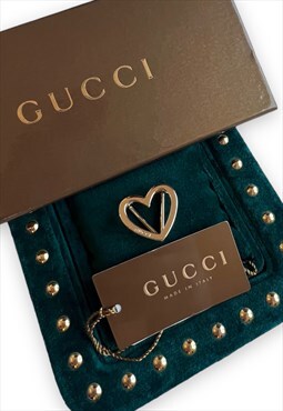 Gucci Scarf Ring gold tone heart vintage Y2K 00s