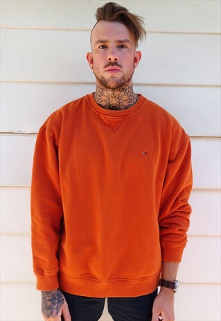 ORANGE UNISEX ROUND NECK SWEATER