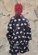 BROKEN HEART TRACK JACKET HANDMADE LOVE EMOJI BOMBER BLACK