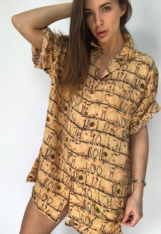 PATTERNED OVERSIZED RETRO VINTAGE UNISEX FESTIVAL SHIRT