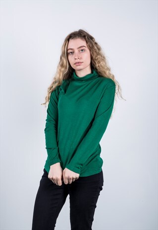 VINTAGE 1990S GREEN TURTLE NECK JUMPER