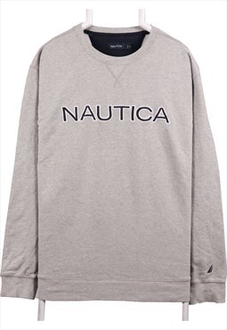 Nautica 90's Spellout Logo Crewneck Heavyweight Sweatshirt X