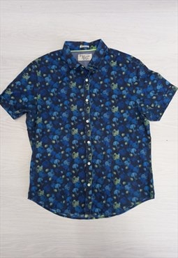 00's Penguin Shirt Blue Multi Short Sleeve