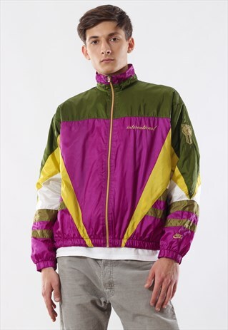 VINTAGE NIKE INTERNATIONAL TRACKSUIT 90S PURPLE GREEN