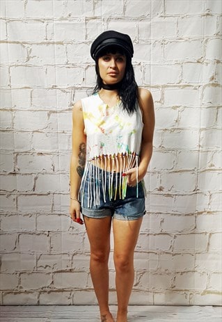 VINTAGE WHITE TIE DYE T-SHIRT