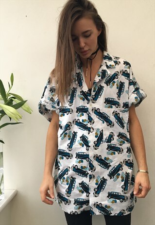 CRAZY PATTERNED OVERSIZED RETRO VINTAGE UNISEX FESTIVAL SHIR