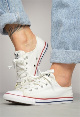 VINTAGE 90S CONVERSE WHITE DAINTY OX SHOES TRAINERS PREPPY