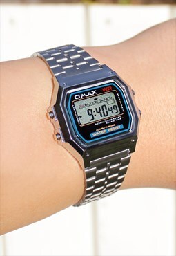 Omax Silver Digital Watch