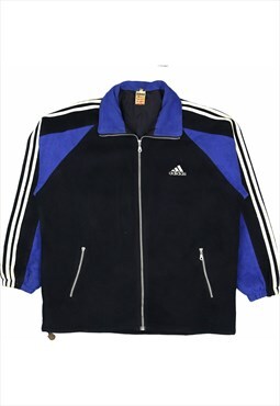 Vintage 90's Adidas Fleece Retro Track Jacket Black,