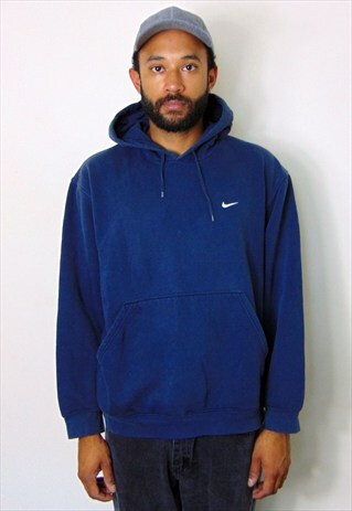 90S CLASSIC SPORTSWEAR SWOOSH FADED BLUE HOODED SWEATSHIRT