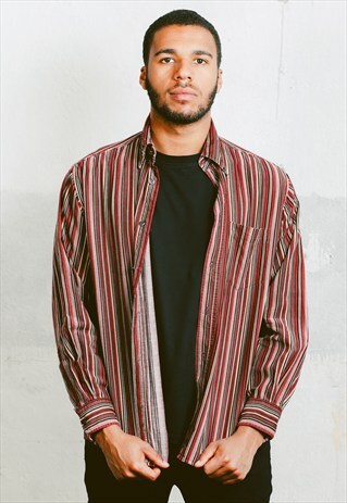 VINTAGE 90S STRIPED CORDUROY SHIRT