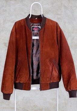 Vintage Savannah Brown Suede Leather Jacket Paisley Large