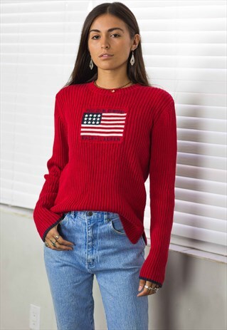VINTAGE POLO RALPH LAUREN JUMPER SWEATER LOGO 90S XL 18.5