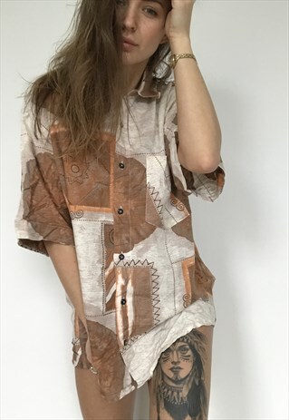 PATTERNED OVERSIZED RETRO VINTAGE UNISEX FESTIVAL SHIRT