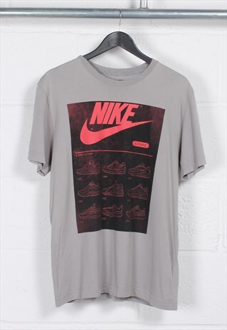 Vintage Nike Swoosh T-Shirt in Grey Basic Sports Tee XL